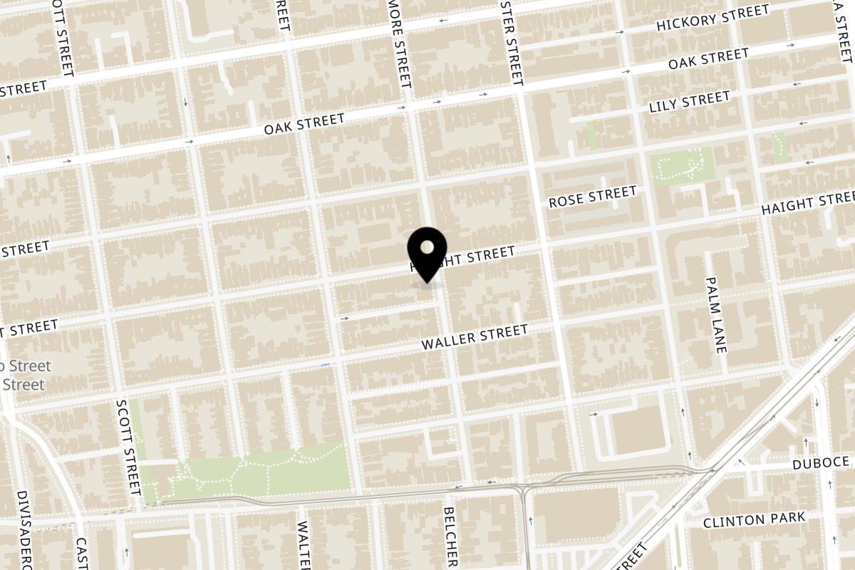 Map showing the location of Metro Caffe on 247 Fillmore St in San Francisco